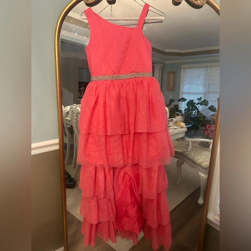 Rare Editions Pink Layered Formal Dress